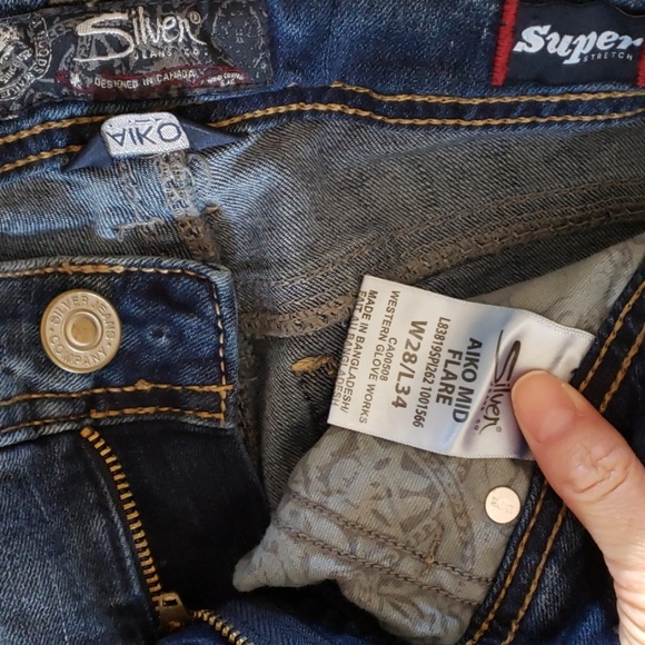 Womens Silver Jean's aiko 28 length 34 flare - Picture 5 of 5